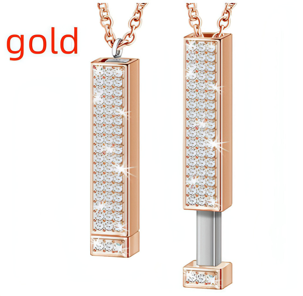 Retractable Three-dimensional Rod Pendant DIY Customized Name Diamond Necklace