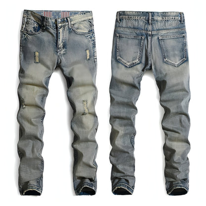 Moda rasgou homens jeans legais