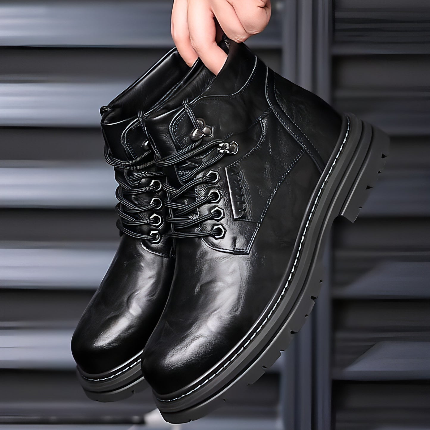 A.1 Men's Fashion British Style High-top Boots