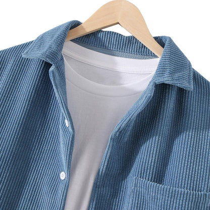 Solid Color Long Sleeve Dress Shirt Men