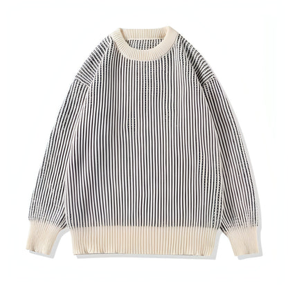 Round Neck Striped Sweater For Men