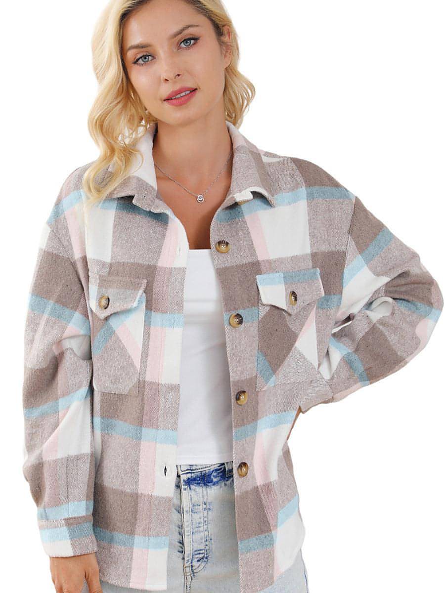 Damen Casual Herbst Multi-Farbe Langarm Mantel Turn-Down Kragen Mantel Frauen