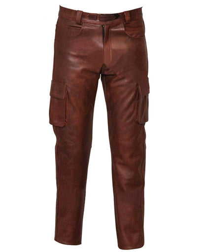 Solid Color Men's PU Leather Men Jeans Pants