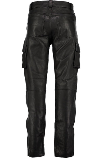 Solid Color Men's PU Leather Men Jeans Pants