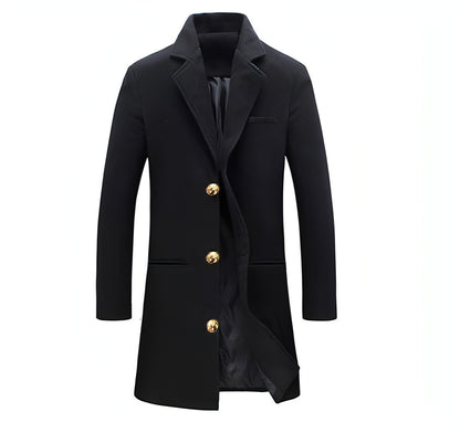 Woolen Coat Men's Mid-length Trench Coat Multi-color