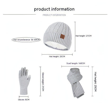 Hat Gloves Three-piece Set