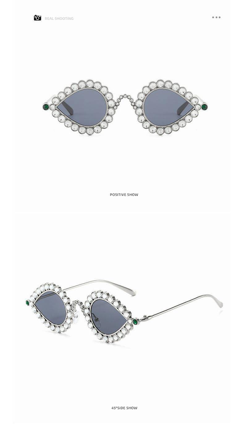 Z. Metal Small Frame Diamond Sun Glasses Accessories