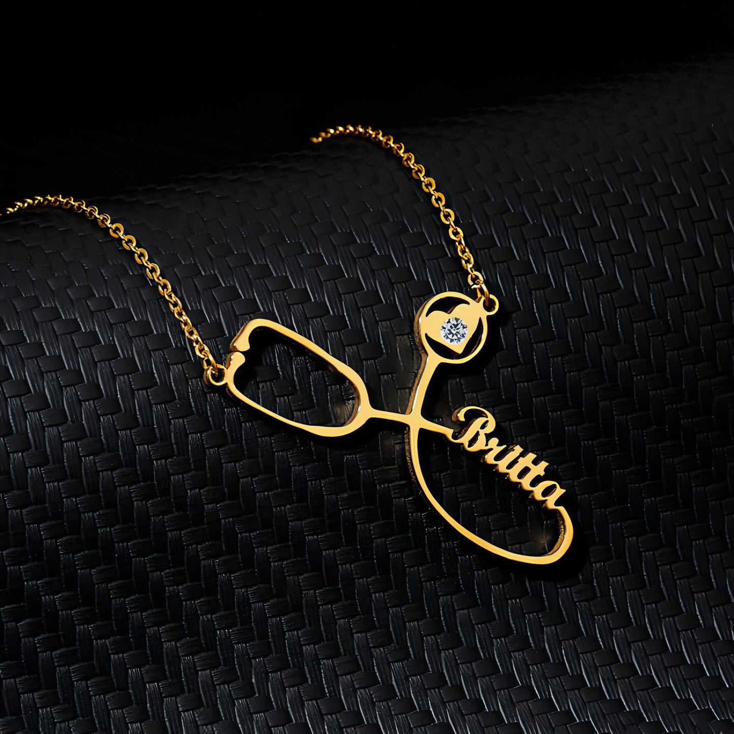 Custom Engraved Stethoscope Name Necklace – The Perfect Gift for Medical Professionals!