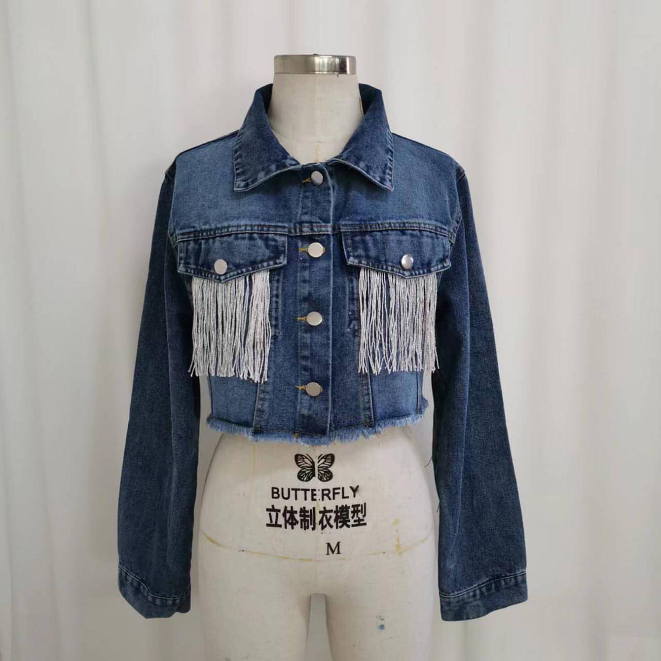 A1. Fashion Tassel Stitching Do The Old Cowboy Jacket For Women