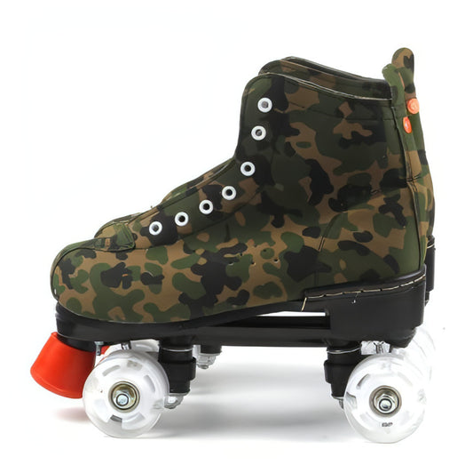 Lâminas de rolos de couro patins camuflage tênis rolos flash