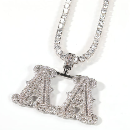 Hip-Hop Iced Out Alphabet Pendant Necklace – Bling Statement Jewelry