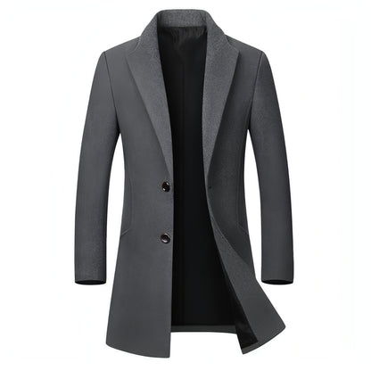 Men's long woolen coat trench coat