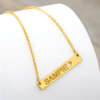 Love Hollow Square Brand Name Custom Necklace