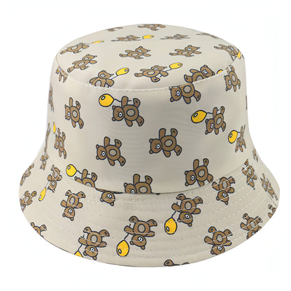 Cute cartoon color bear print fisherman hat