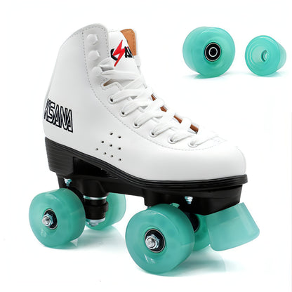 Double Row Roller Skates Four-wheel Roller Skates Translucent Jelly Wheels