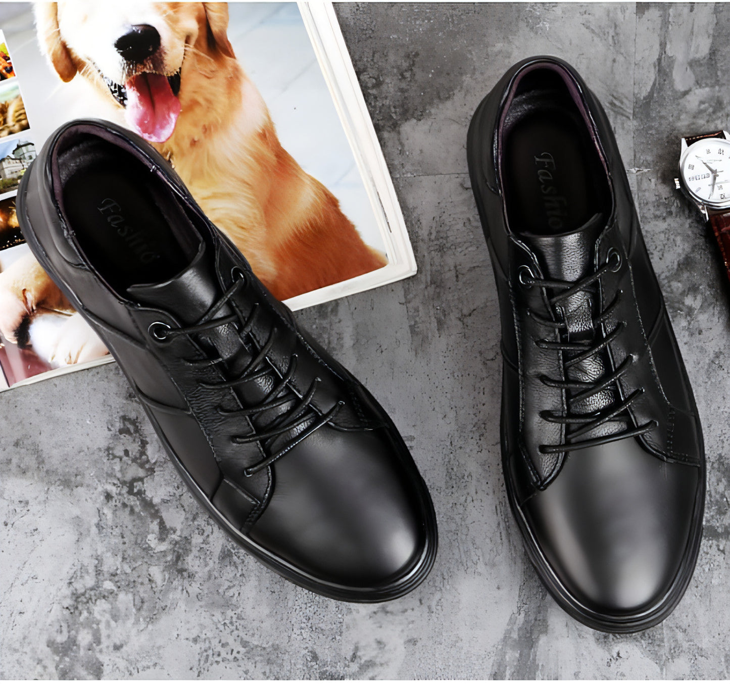 Men's casual fashion breathable top leather shoes