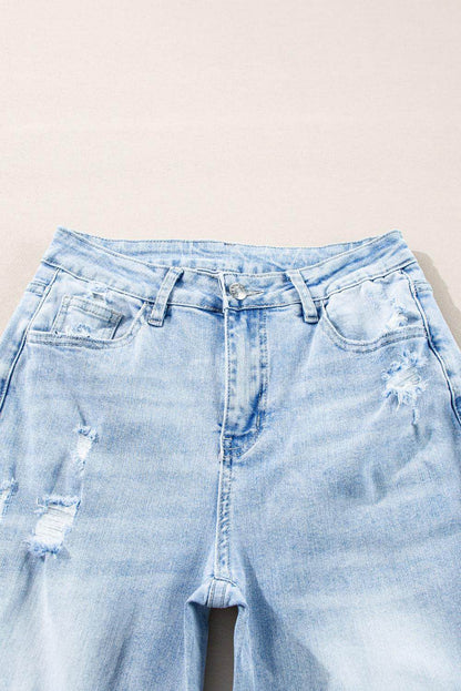 Beau Blue Light Wash Distressed Flare Jeans