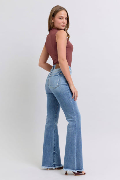 Judy Blue Tam Beden Ham Etek Yüksek Bel Bootcut Jeans