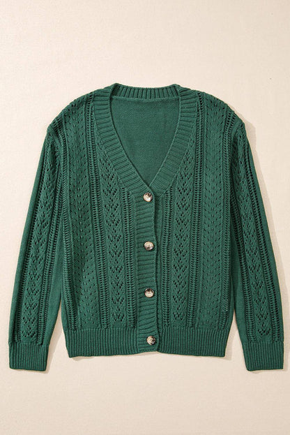 Canton Open Knit Drop Shoulder Genser Cardigan