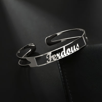 Personalized Name Bracelet – Custom Engraved Stainless Steel Bangle