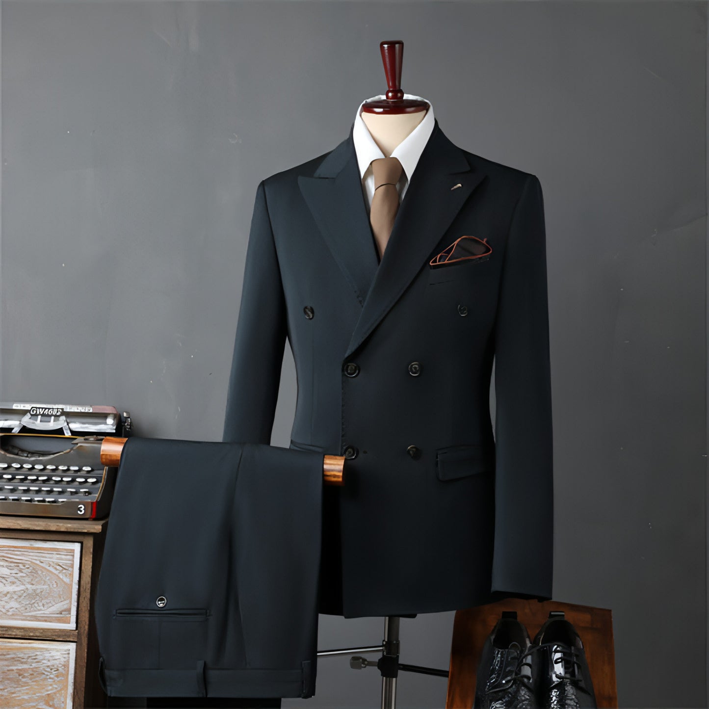 Men's Double Breasted Suit Business