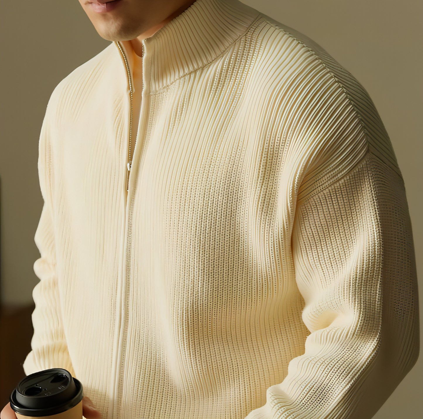 Men's Warm Stand Collar Knitted Cardigan