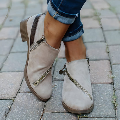 Business-Stiefel mit seitlichem Reißverschlussgürtel Damenschuhe