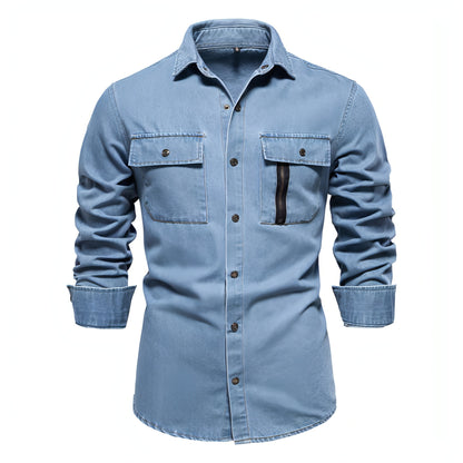 Casual Long Sleeve Washed DressShirt