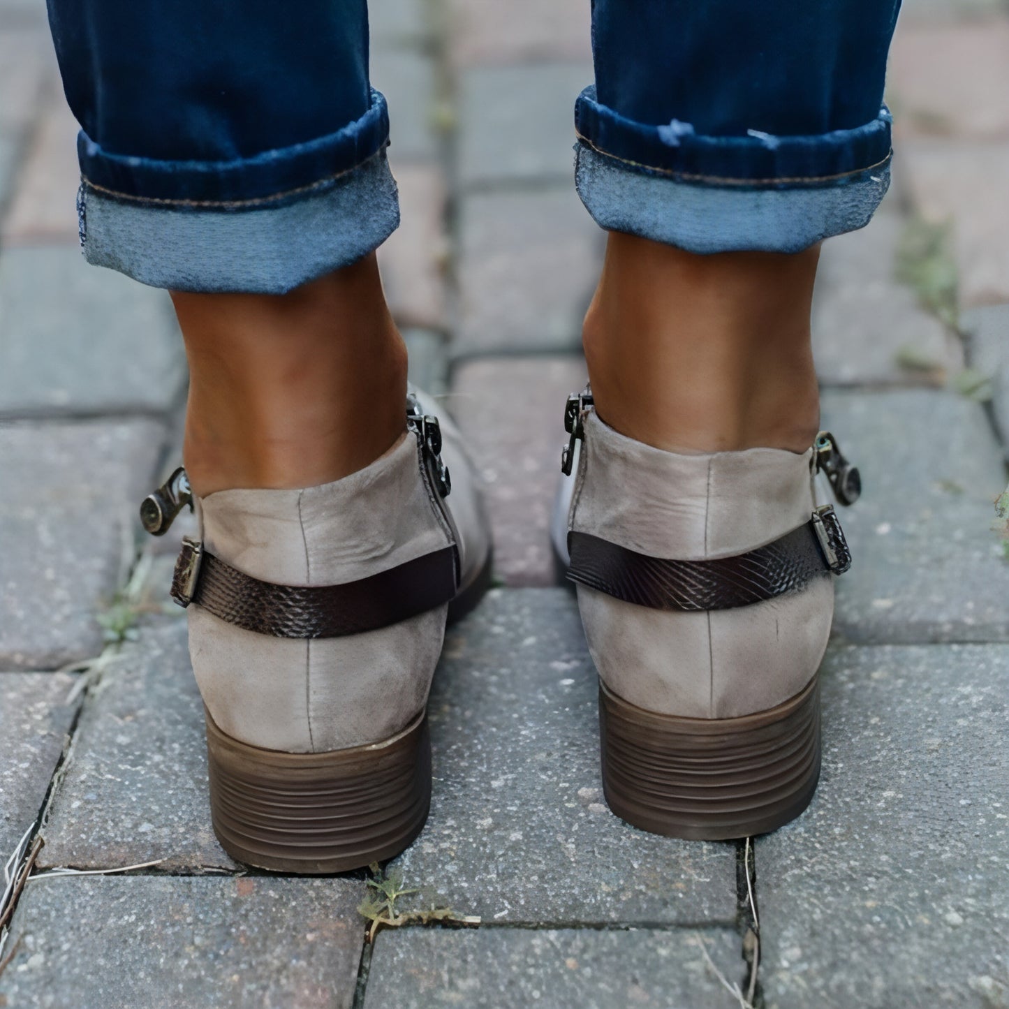 Business-Stiefel mit seitlichem Reißverschlussgürtel Damenschuhe