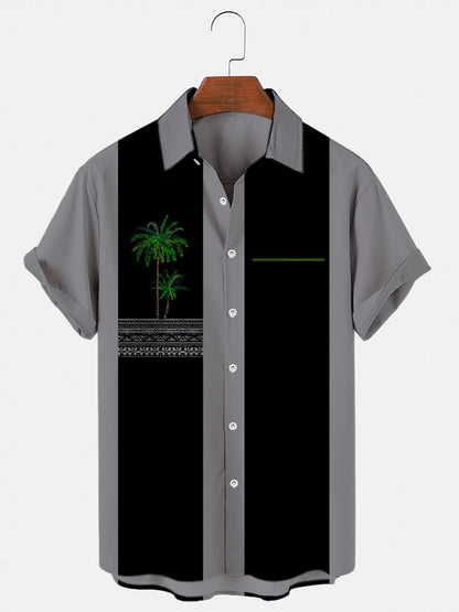 Camisa masculina de vestido havaiano de vice -miami