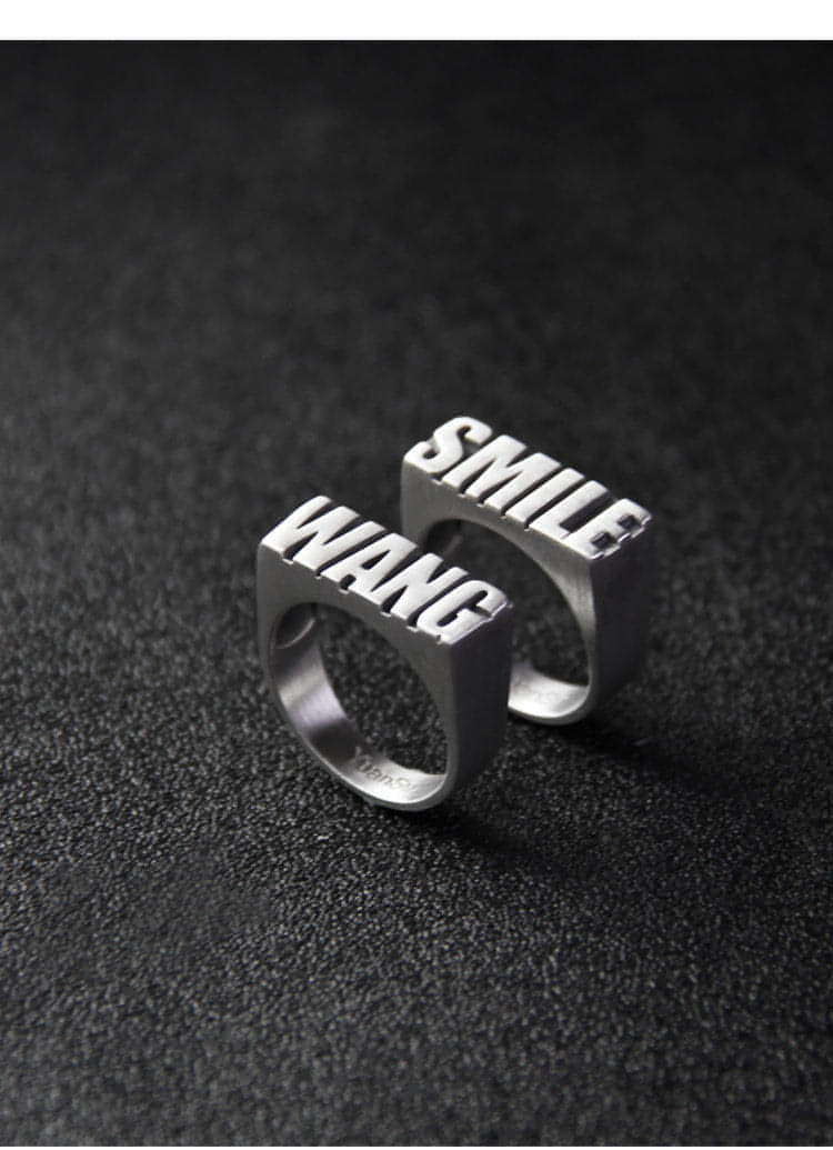 Personalized Sterling Silver Couple Rings – Custom Engraved Alphabet Rings