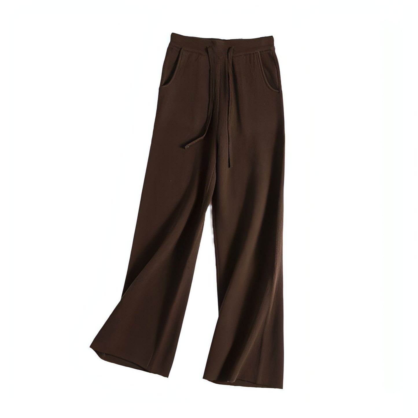 Dicke Version Weiche Klebreiswolle Kordelzug Hohe Taille Gerade Hose mit weitem Bein