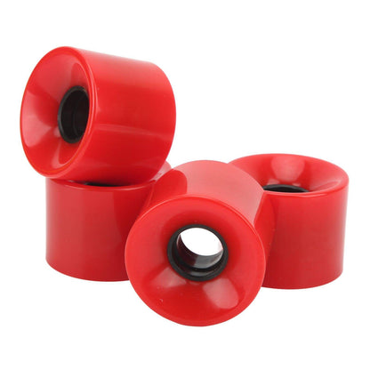 Four 4PCS PU Skateboard Wheel Replacement Low Noise Multifunctional Land Surfboard Roller Casters Red