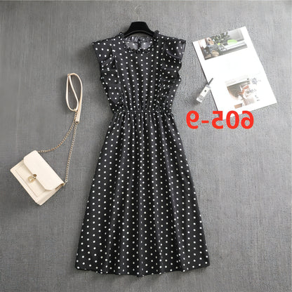 Women's Polka Dot Chiffon Loose And Versatile Dress