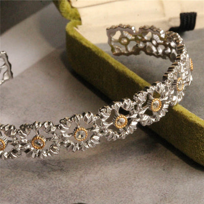 925 Silver Gold Plated Openwork Bracelet