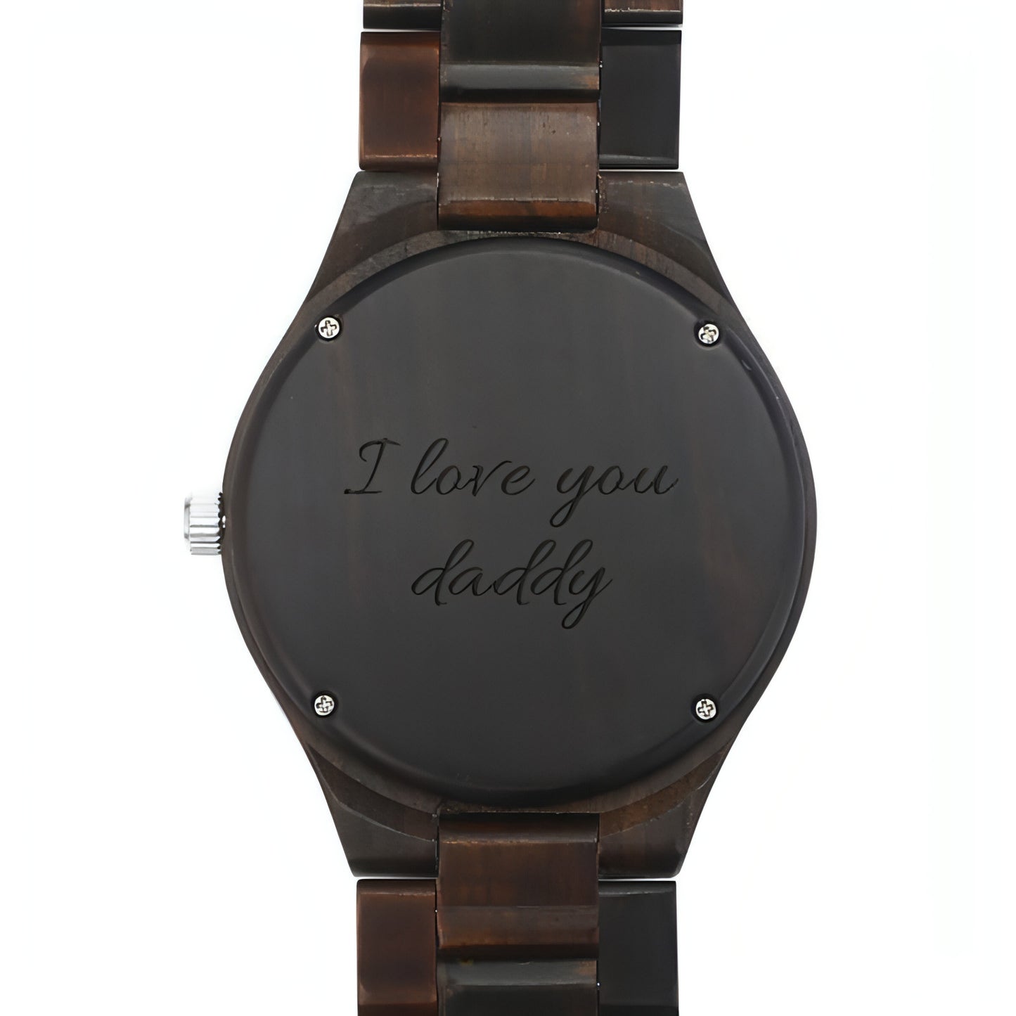 Men’s Engraved Wooden Photo Watch – 45mm with Wooden Strap