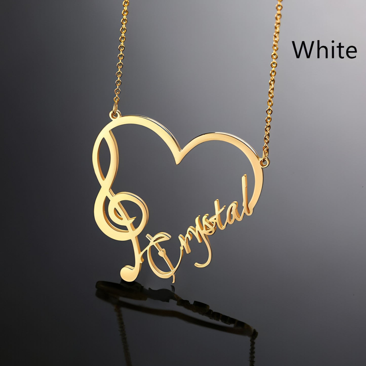 Stainless Steel Heart Pendant With Custom Name – Elegant & Personalized Necklace