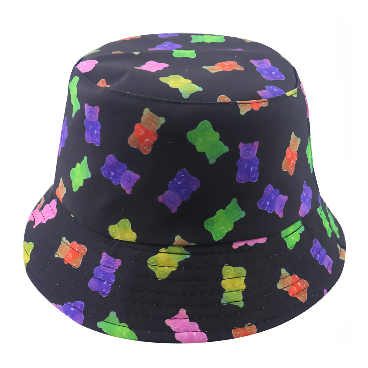 Cute cartoon color bear print fisherman hat