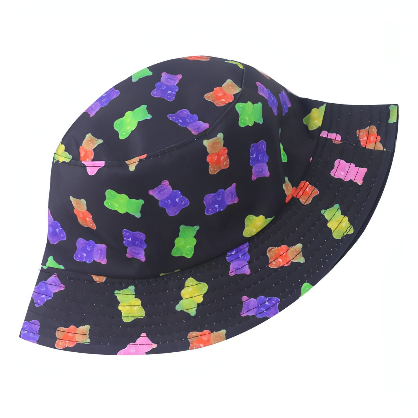 Cute cartoon color bear print fisherman hat