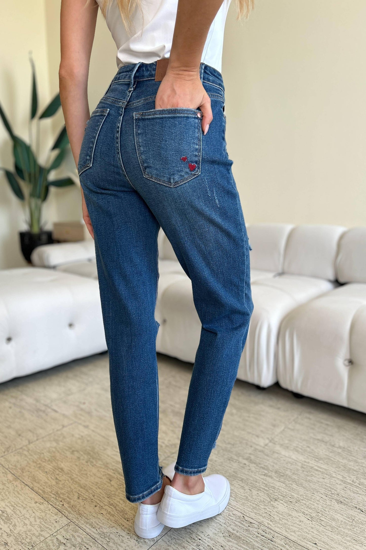 Judy Blue em tamanho grande Rainha de Coin Pocket Bf Jeans