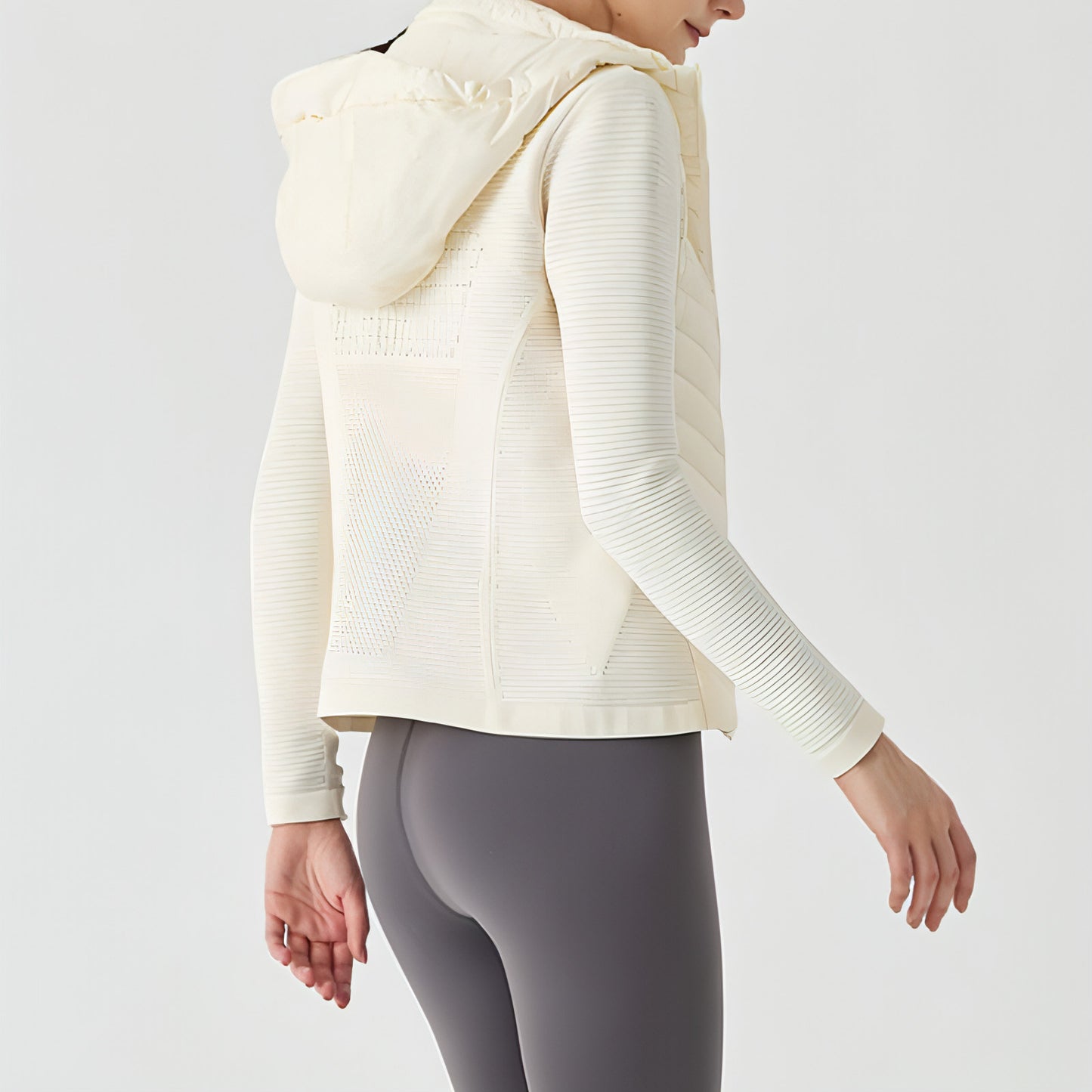 Chaqueta deportiva de plumas para yoga para mujer