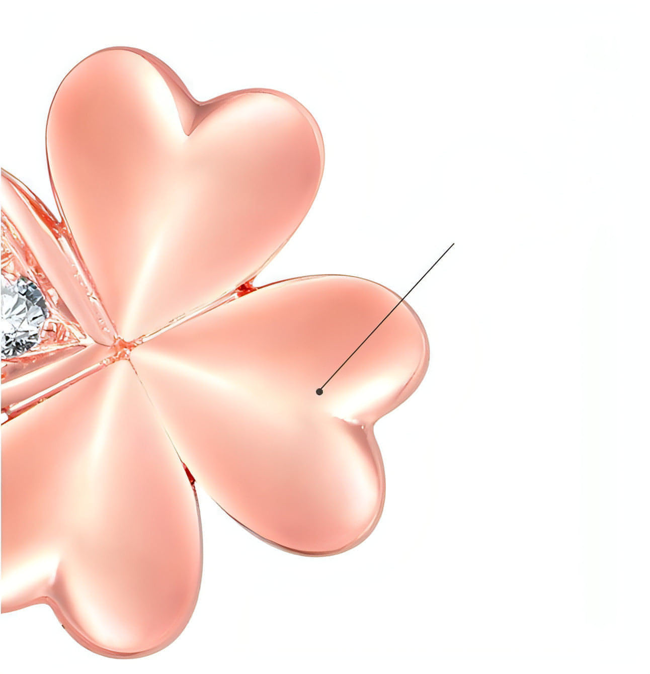 Rose Gold Clover Diamond Pendant Necklace