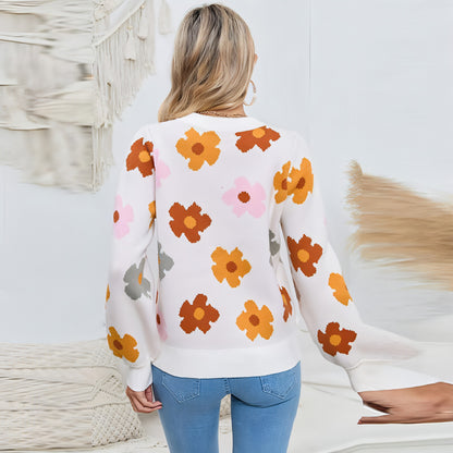 Knitted Thread Sweater Women's Flower