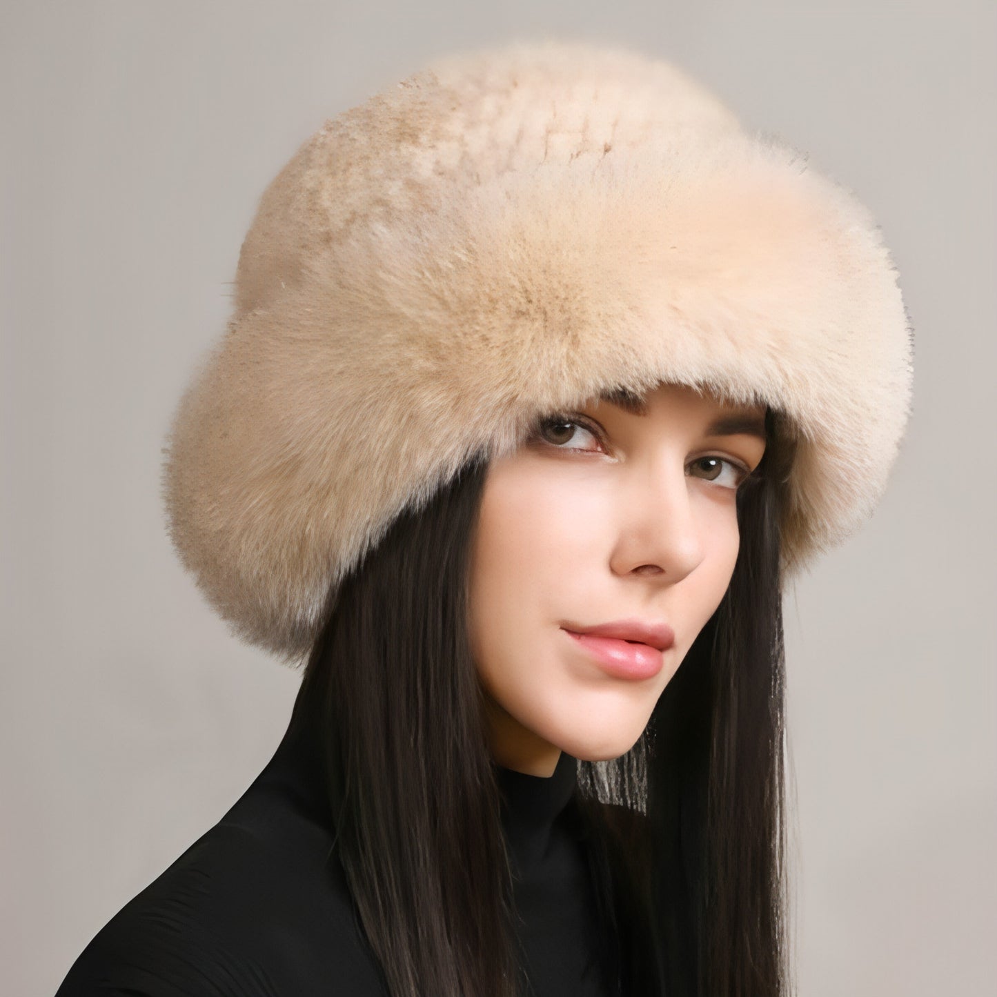 Mink Hair Hat Lady Braided Fur Winter Winter