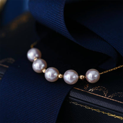 Radiant Pearl 18K Gold Adjustable Necklace