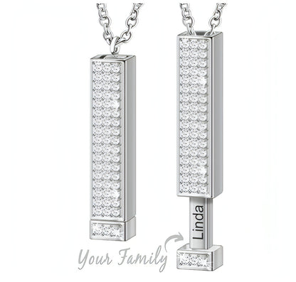 Retractable Three-dimensional Rod Pendant DIY Customized Name Diamond Necklace