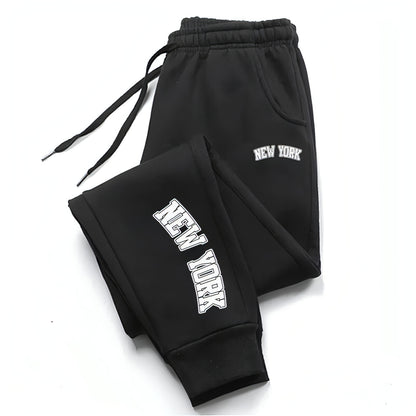 Letter Printed Casual Sports Straight Sweatpants Tracksuit Men