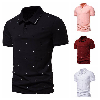 Camiseta polo estampada de moda de manga corta para hombre