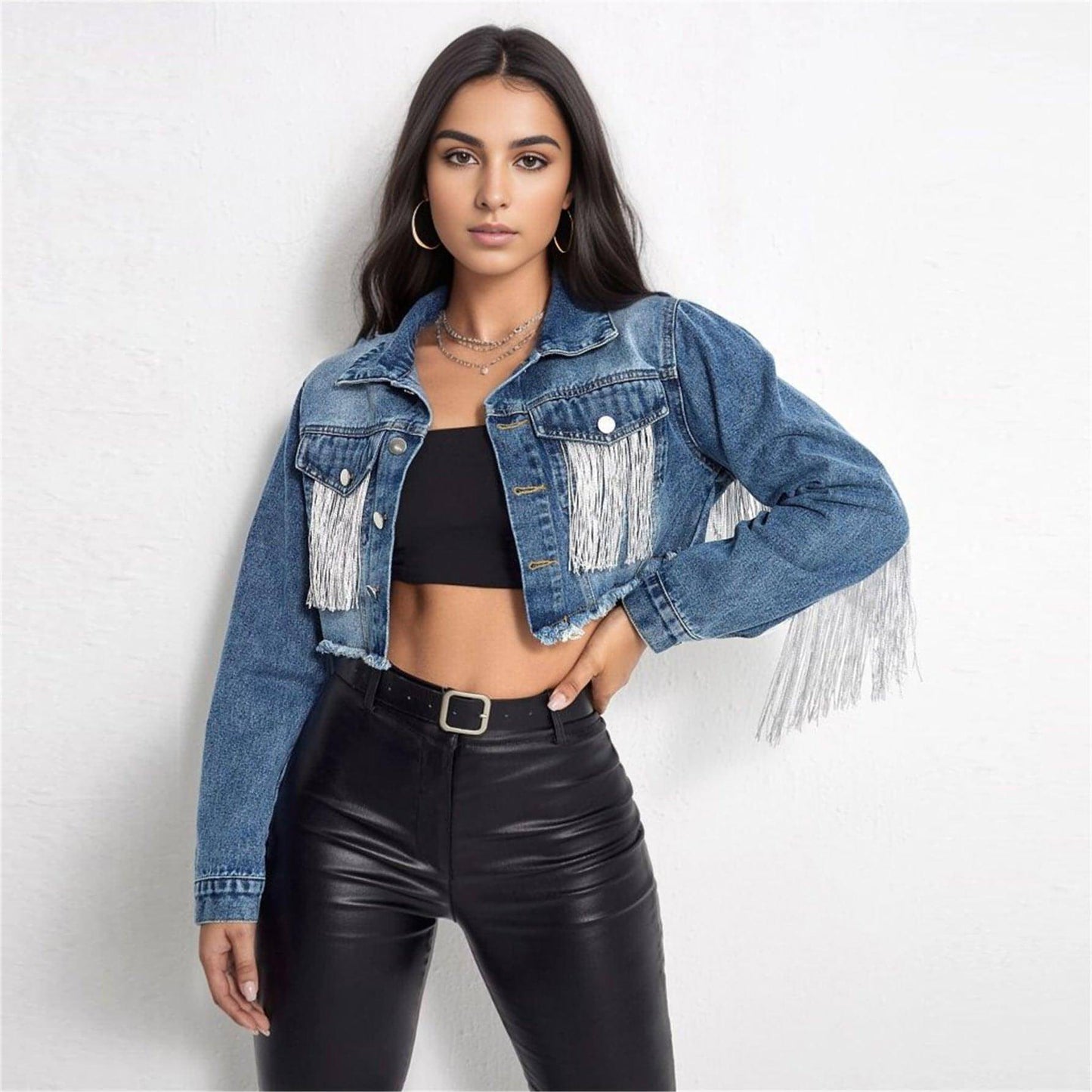 A1. Fashion Tassel Stitching Do The Old Cowboy Jacket For Women