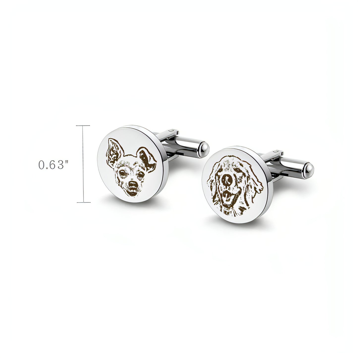 Personalized Pet Commemorative Cufflinks – Custom Engraved Pet Memorial Jewelry